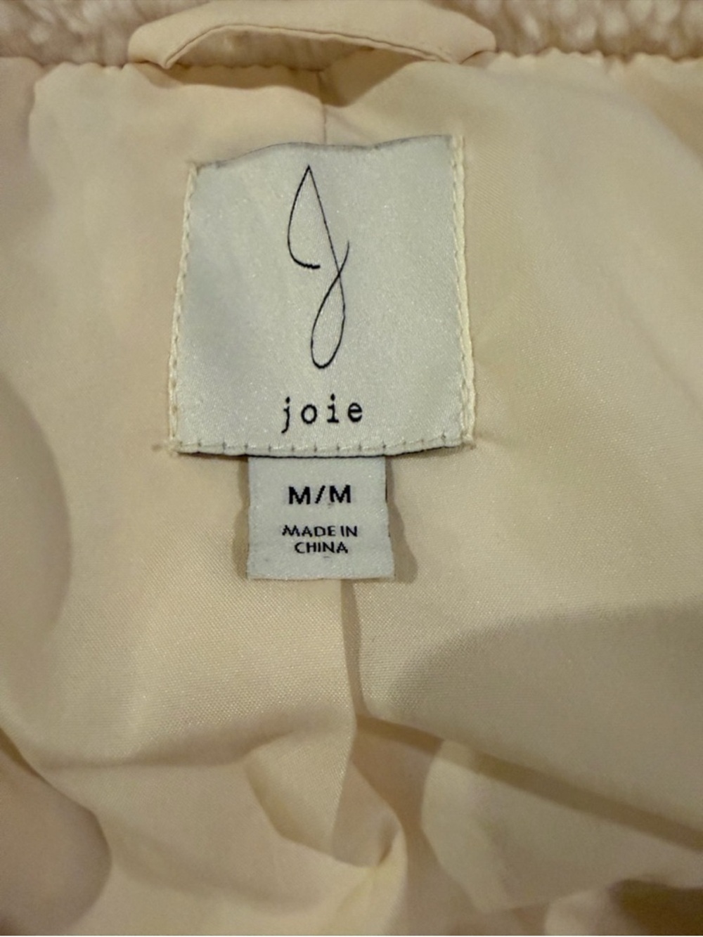 Joie Sherpa Teddy Jacket Cream Cropped Cozy Puffer M - Picture 4 of 12